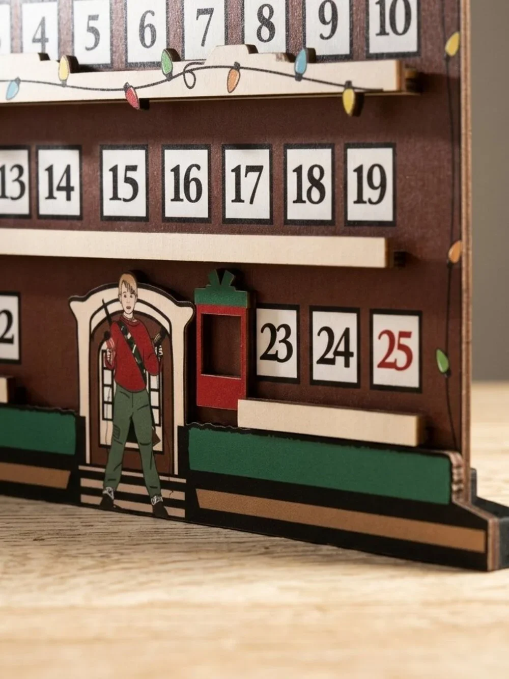 Collectable Painted Wood Naughty Christmas Countdown House